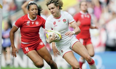 Ellie Kildunne scoring for England in the World Cup final