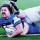 Alfie Barbeary slides over for Bath’s second try