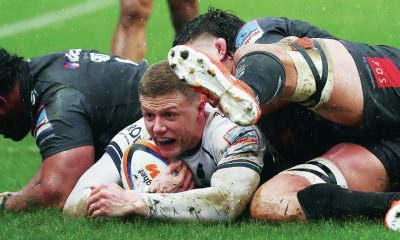 Bristol Bears’ Noah Heward scores the only try of the game