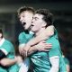 Noah Byrne and Johnny O’Sullivan enjoy the winning feeling for Ireland
