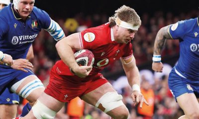 Aaron Wainwright gets the opening try for Wales