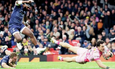 Rodrigo Isgro goes over for the winning try for Harlequins