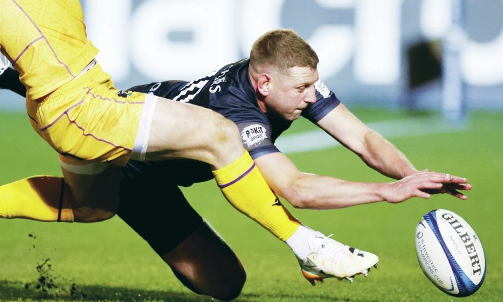Finn Russell scoring for Bath against Northampton Saints in last weekend’s Champions Cup quarter-final