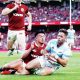 Argentina’s Santiago Cordero scoring against the Lions last summer