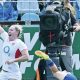 Marlie Packer celebrates scoring for England
