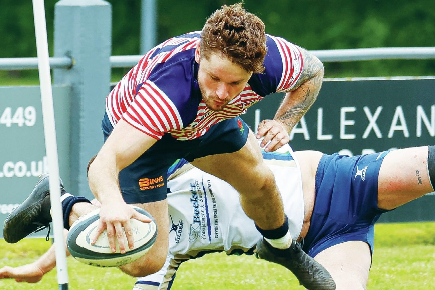 Lancashire’s Leo Gililand scores his second
