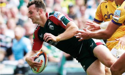 Adam Radwan scores for Leicester Tigers in their big win against Northampton Saints