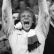 Roger Spurrell lifts the John Player Cup in 1985