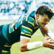 George Furbank dives over to score for Northampton Saints