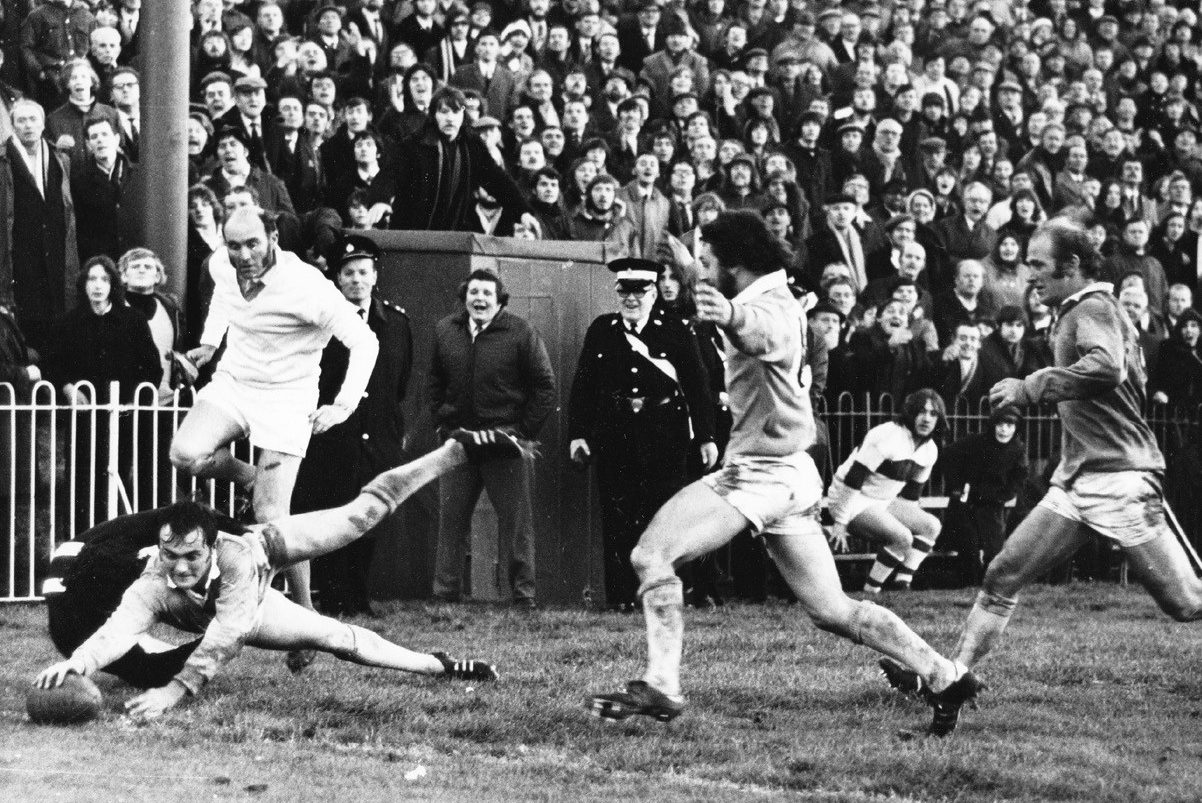 Glyn Turner scoring for Gwent against New Zealand in 1972.