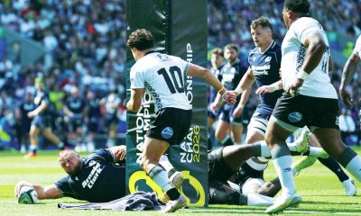 Pierre Schoeman scores Scotland’s second try to start the fightback
