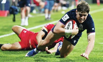 Henry Kesterton scoring for Scotland
