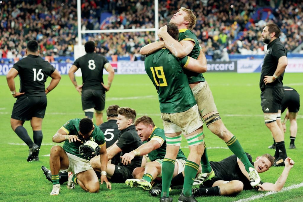 South Africa celebrate victory over New Zealand in the World Cup Final