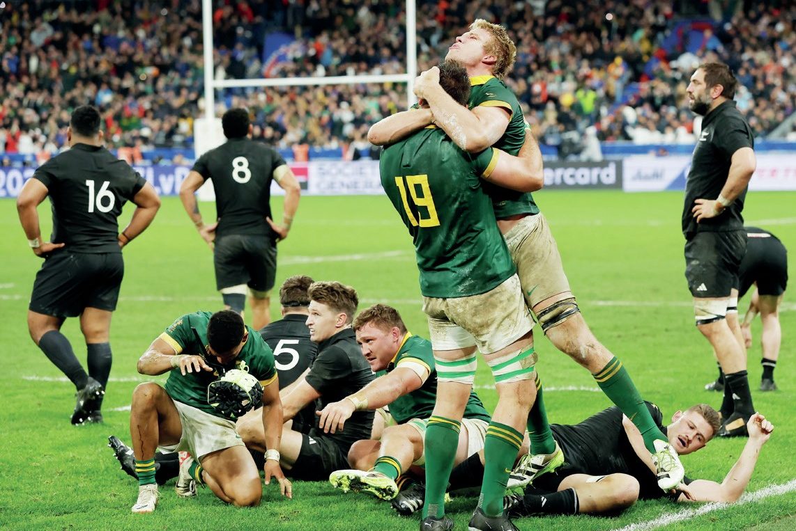 South Africa celebrate victory over New Zealand in the World Cup Final