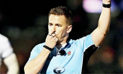 On the ball: Luke Pearce awarding a penalty PICTURE: Alamy