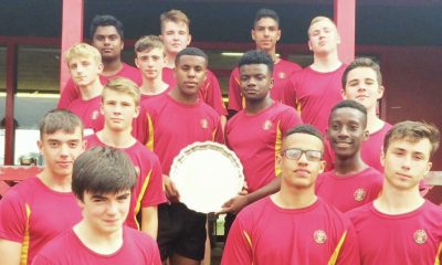 Rising star: Corpus Christi High School, Welsh Schools National U16 winners captained by Immanuel Feyi-Waboso, centre with trophy, and, inset, capped by Wales at U15 PICTURES: Corpus Christi High School