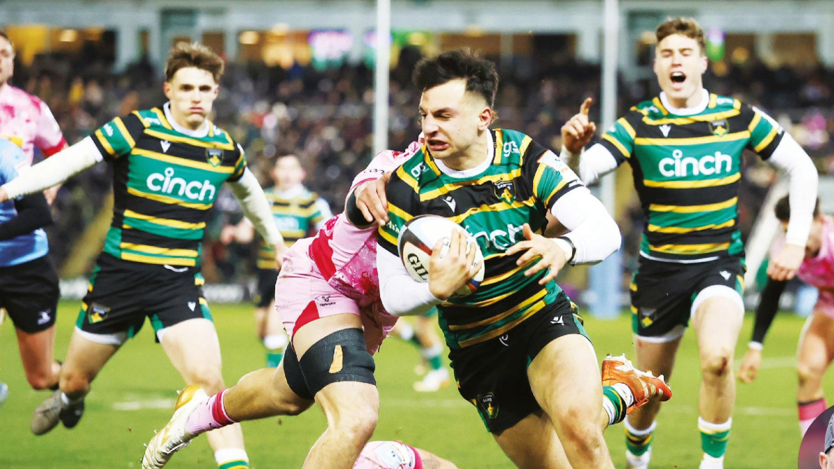 Rout: Edoardo Todaro scores Northampton’s ninth try against Harlequins PICTURES: Getty Images